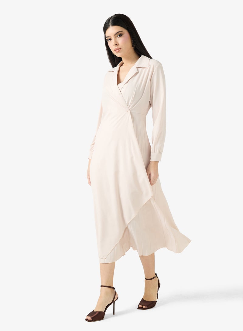 ELLA Wrap Dress With Pleats - Image 4